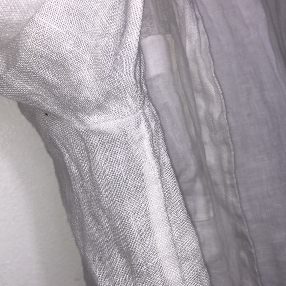 ENZA COSTA WHITE COTTON LINEN SHIRT DRESS - Picture 7 of 9